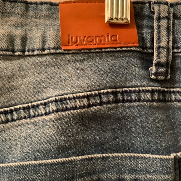 Luvamia Wide Leg Jeans Trendy Cropped Women’s Blue Jeans Cotton Blend Size 2XL - Picture 8 of 16